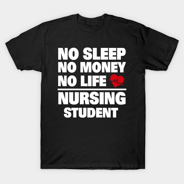 No Sleep No Money No Life Nursing Student T-Shirt by johnwilliams